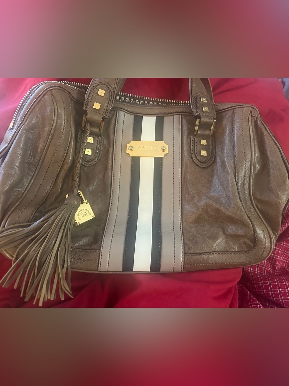 Pre-loved Gwen Stefani L.A.M.B Love-Capri quilted leather satchel gold hardware